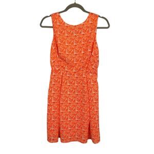 MM Couture Lace Back Sleeveless Sheath Dress Size Small Bright Orange Paisley